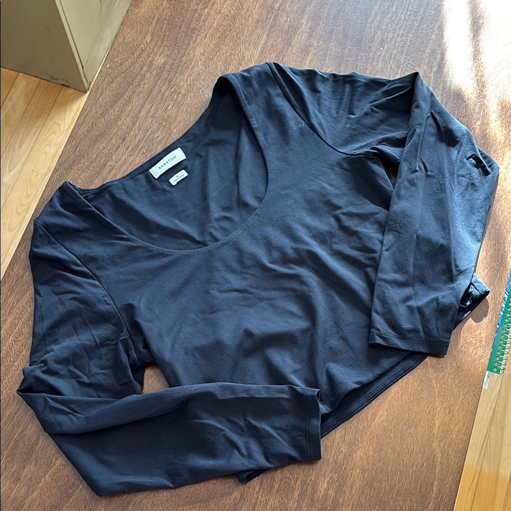 Babaton Black Long Sleeve cropped top